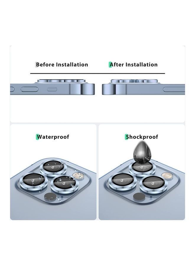 واقي عدسة الكاميرا متوافق مع Apple iPhone 13 Pro / Max Sierra Blue - Image 2