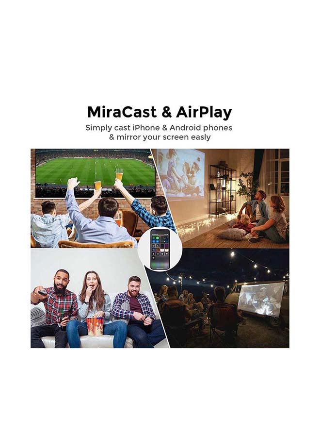 Wownect 1080P Full HD 100ANSI Portable Projector 92 White - Image 3