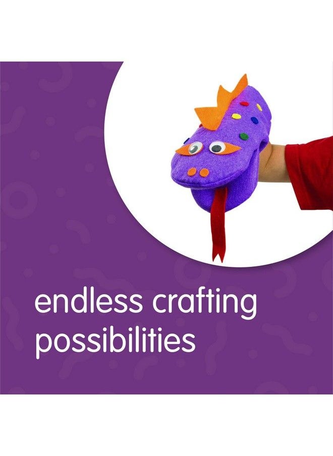 Colorations Felt Imaginary Hand Puppet Craft Kit For Kids Makes 12 Puppets Googly Eyes Dragons Dramatic Play Imagination Creatures Role Play Learning Creativity (Hpupkit)  - Image 5