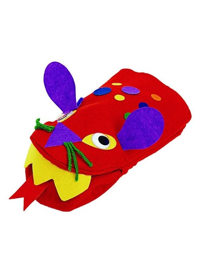 Colorations Felt Imaginary Hand Puppet Craft Kit For Kids Makes 12 Puppets Googly Eyes Dragons Dramatic Play Imagination Creatures Role Play Learning Creativity (Hpupkit)  - Image 1