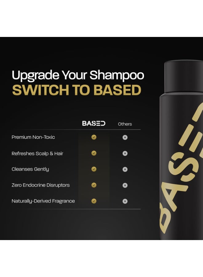 Based Bodyworks BASED Rejuvenating Shampoo with Aloe Vera, Peppermint Oil, & Coconut Oil, Cleansing Shampoo for Men, No Sulfates, Parabens or Phthalates, Quality Men’s Hair Care, 8.34 fl oz Bottle (Pack of 1) - Image 3