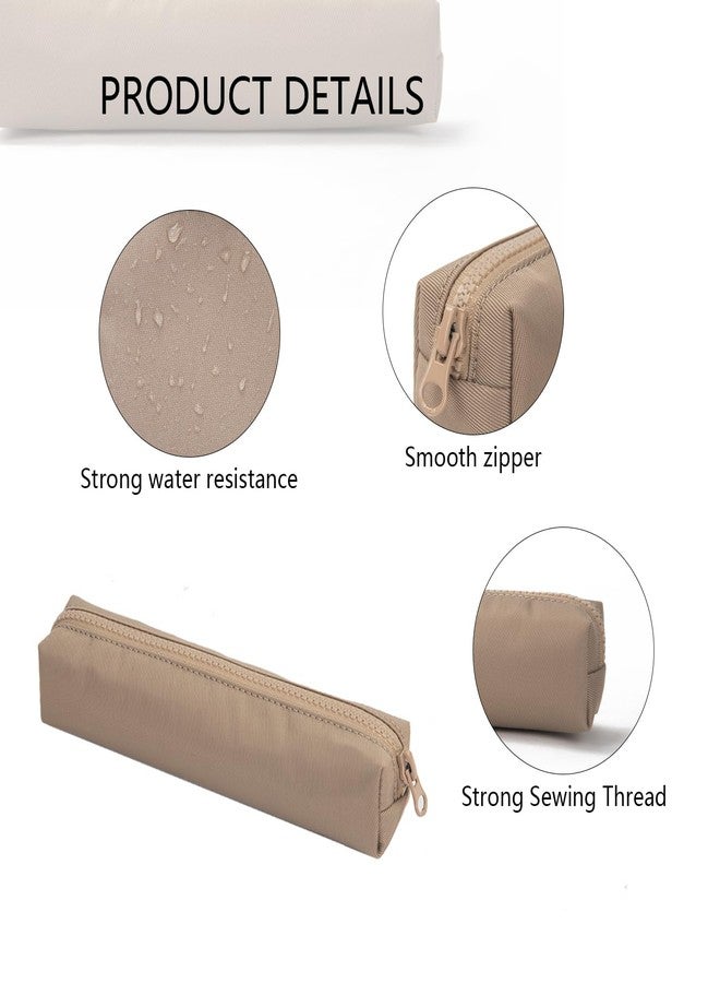 YONBEN Oxford Fabric Color Pencil Case Multifuncional and Simple with Zipper for School (Khaki,Oxford Fabric) - Image 4