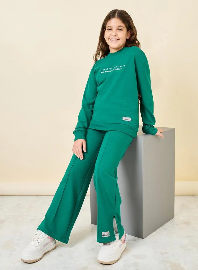 Styli Front Graphic Print Sweatshirt & Joggers Set
