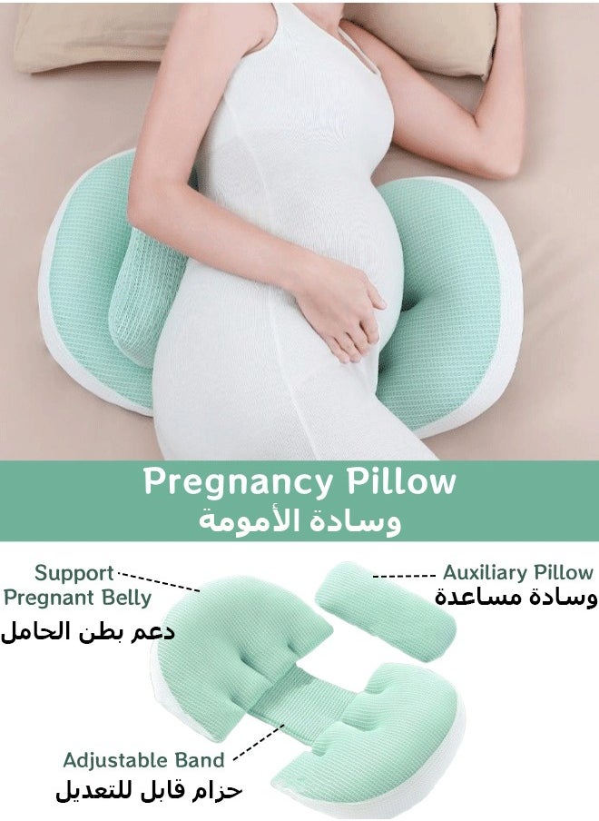 Generic Pregnancy Pillow, Pregnant Body Pillow, Pregnant Sleep Pillow, Feeding Baby Side Sleeping Pillow, Support Pregnant Women Back, Legs, Abdomen, Hips, Corduroy Removable And Adjustable  - Image 1