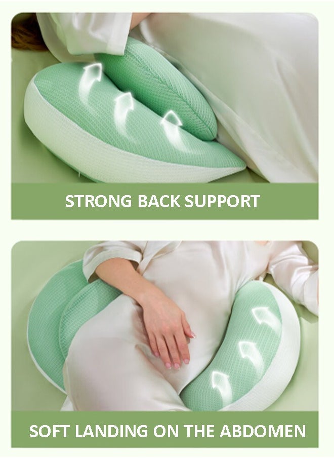 Generic Pregnancy Pillow, Pregnant Body Pillow, Pregnant Sleep Pillow, Feeding Baby Side Sleeping Pillow, Support Pregnant Women Back, Legs, Abdomen, Hips, Corduroy Removable And Adjustable  - Image 3