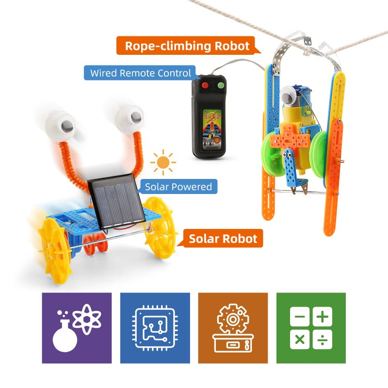 BeAndge STEM Toys for Ages 8-13, Boys Crafts Robotics Science Kits for Kids Age 8-12, Robot Building Kit for Kids 8-10, Experiments Activities, Engineering STEM Toys 7+ 6 7 8 9 10 11 12 + Year Old Gifts - Image 5