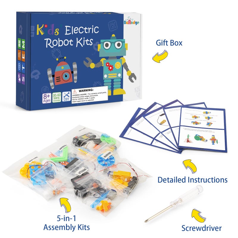 BeAndge STEM Toys for Ages 8-13, Boys Crafts Robotics Science Kits for Kids Age 8-12, Robot Building Kit for Kids 8-10, Experiments Activities, Engineering STEM Toys 7+ 6 7 8 9 10 11 12 + Year Old Gifts - Image 3