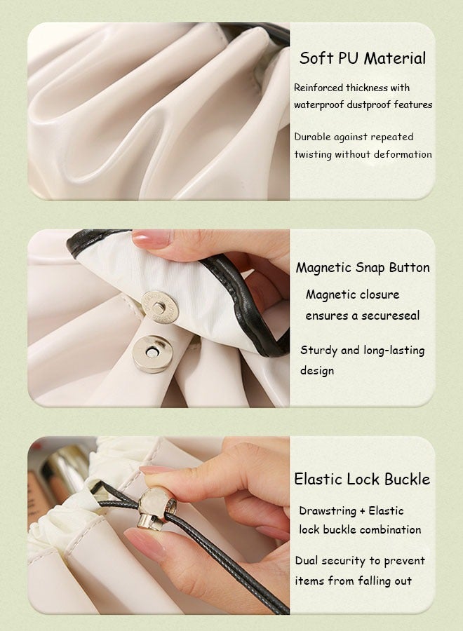 مايك حقيبة مكياج نسائية محمولة ذات رباط سحاب، حقيبة تخزين فاخرة لمستلزمات الاستحمام - Image 4