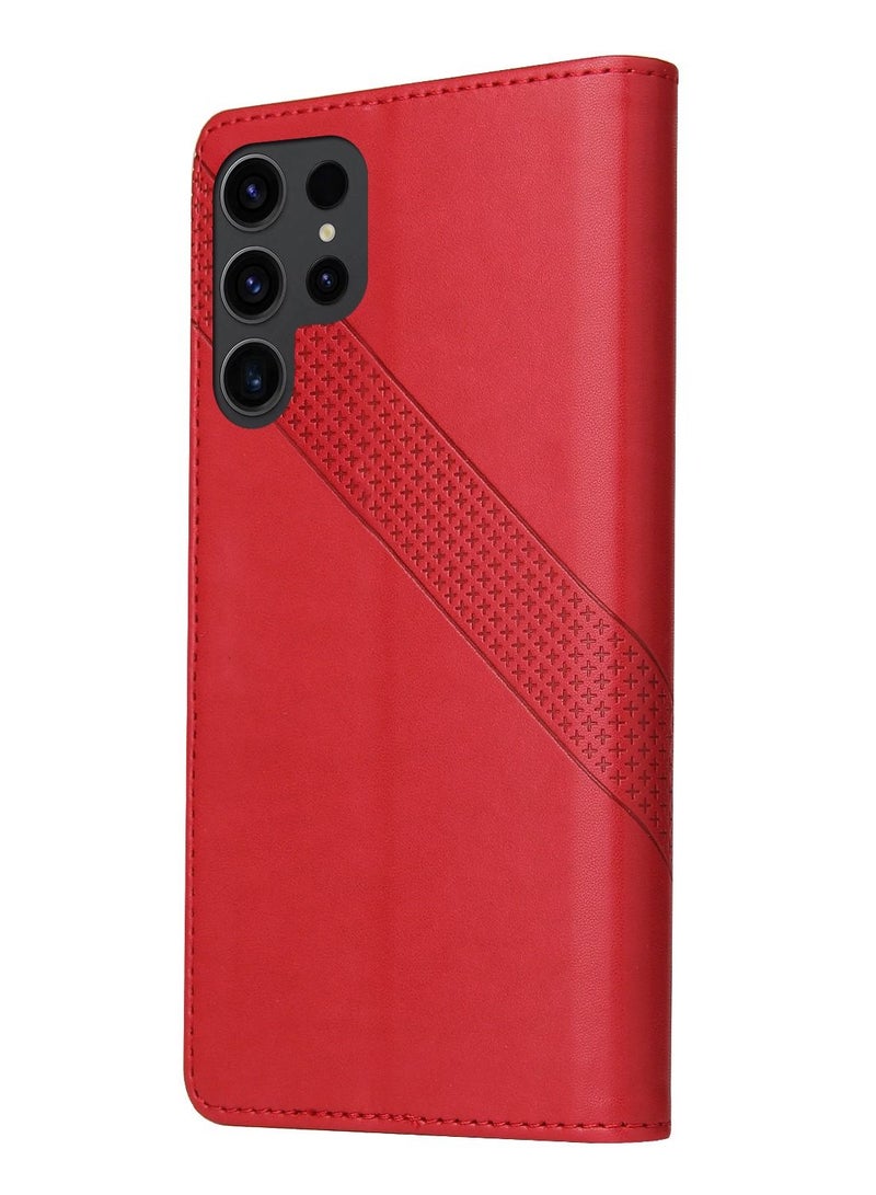 Suteni Flip Cover Card Slots Leather Phone Case for Samsung - Image 1