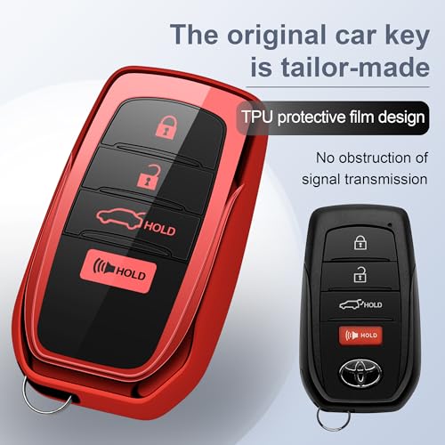 ZSPDACC for Toyota Key Fob Cover 2025 2026 2024 2023 Car Key Case Camry Corolla Crown Signia Grand Highlander Sequoia Tundra Venza Land Cruiser 4 Buttons - Image 2