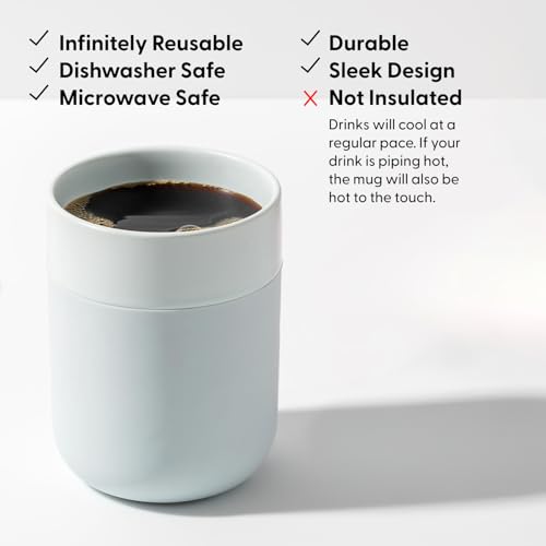 WP W&P Porter Ceramic Mug w/ Protective Silicone Sleeve, Mint 12 Ounces | On-the-Go | Reusable Cup for Coffee or Tea | Portable | Dishwasher Safe - Image 5