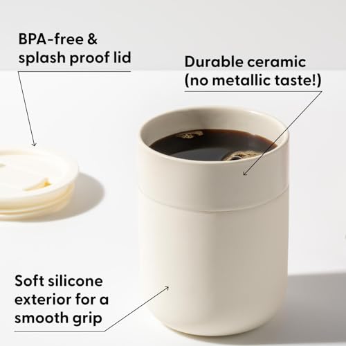 WP W&P Porter Ceramic Mug w/ Protective Silicone Sleeve, Mint 12 Ounces | On-the-Go | Reusable Cup for Coffee or Tea | Portable | Dishwasher Safe - Image 3