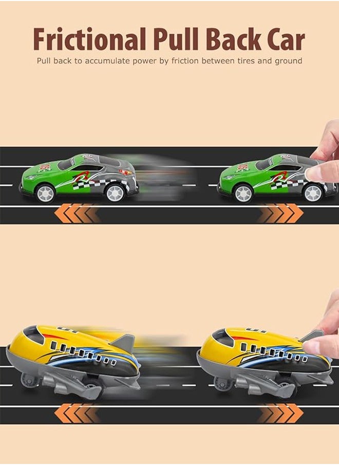 Generic - 30 Pcs Pull Back Toy Cars Airplanes with Storage Box, Alloy Mini Race Push and Pull Back Cars Planes Vehicles Toys for Kids, Party Favors Toy Cars Suitable Kids Gifts For Kids 3+ Years - Image 1