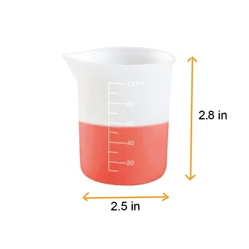Phinicco 10 Pcs 100ml Silicone Measuring Cups, Nonstick Mixing Cups for Resin Molds, DIY Crafts - Image 2