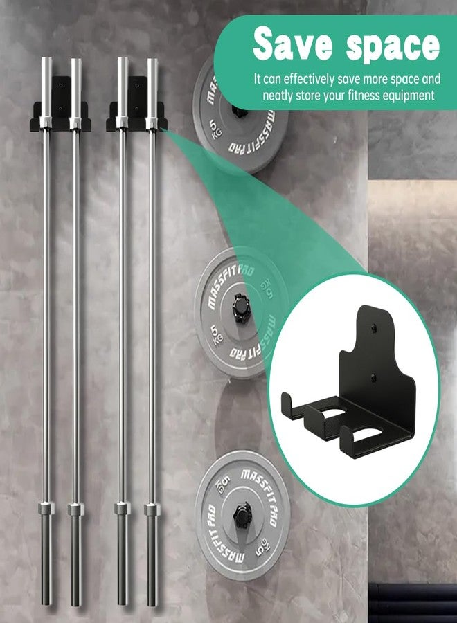 YOSINXU Vertical Barbell Wall Rack | Heavy-Duty Bar Holder for Garage Gym | Space-Saving Mount Organizes 33mm Bars（Commercial & Home）(COLOR:Black) - Image 4