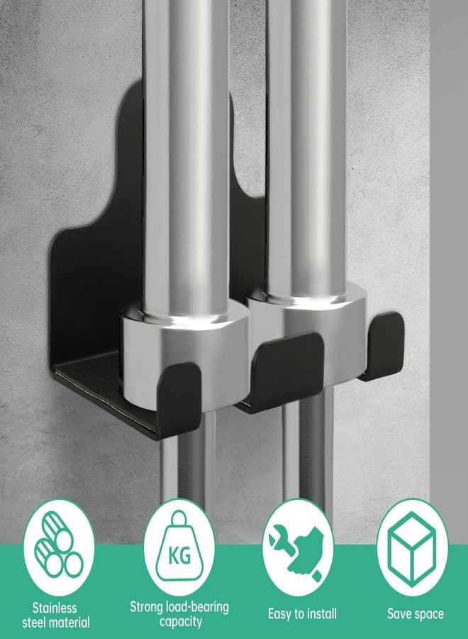 YOSINXU Vertical Barbell Wall Rack | Heavy-Duty Bar Holder for Garage Gym | Space-Saving Mount Organizes 33mm Bars（Commercial & Home）(COLOR:Black) - Image 3