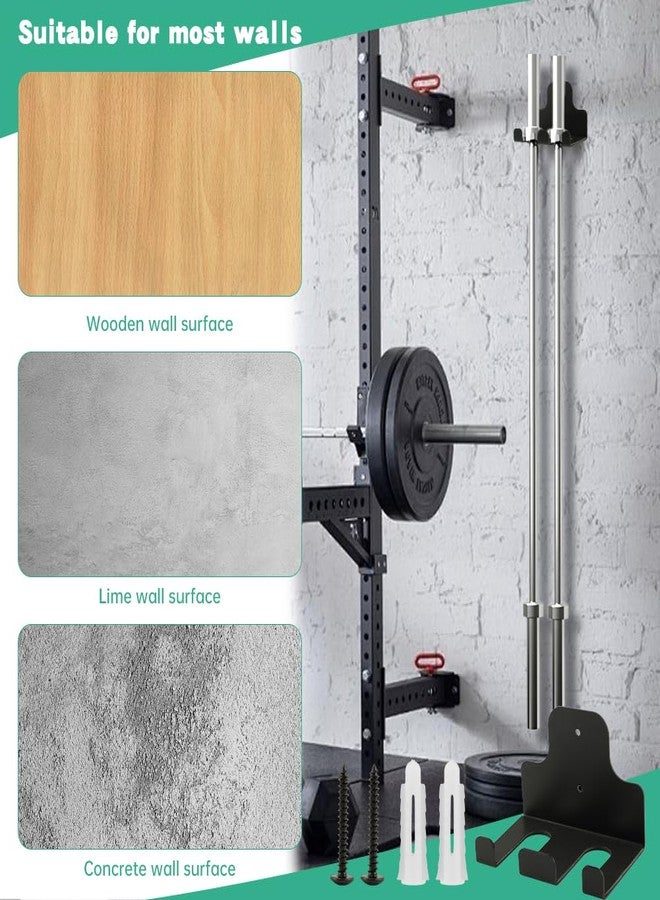 YOSINXU Vertical Barbell Wall Rack | Heavy-Duty Bar Holder for Garage Gym | Space-Saving Mount Organizes 33mm Bars（Commercial & Home）(COLOR:Black) - Image 5