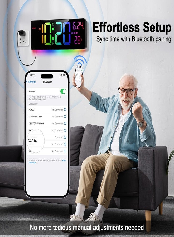 Xflyee RGB Digital Wall Clock with Remote - Image 3