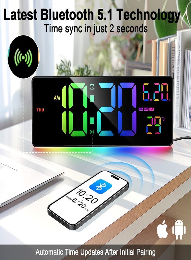 Xflyee RGB Digital Wall Clock with Remote - Image 2