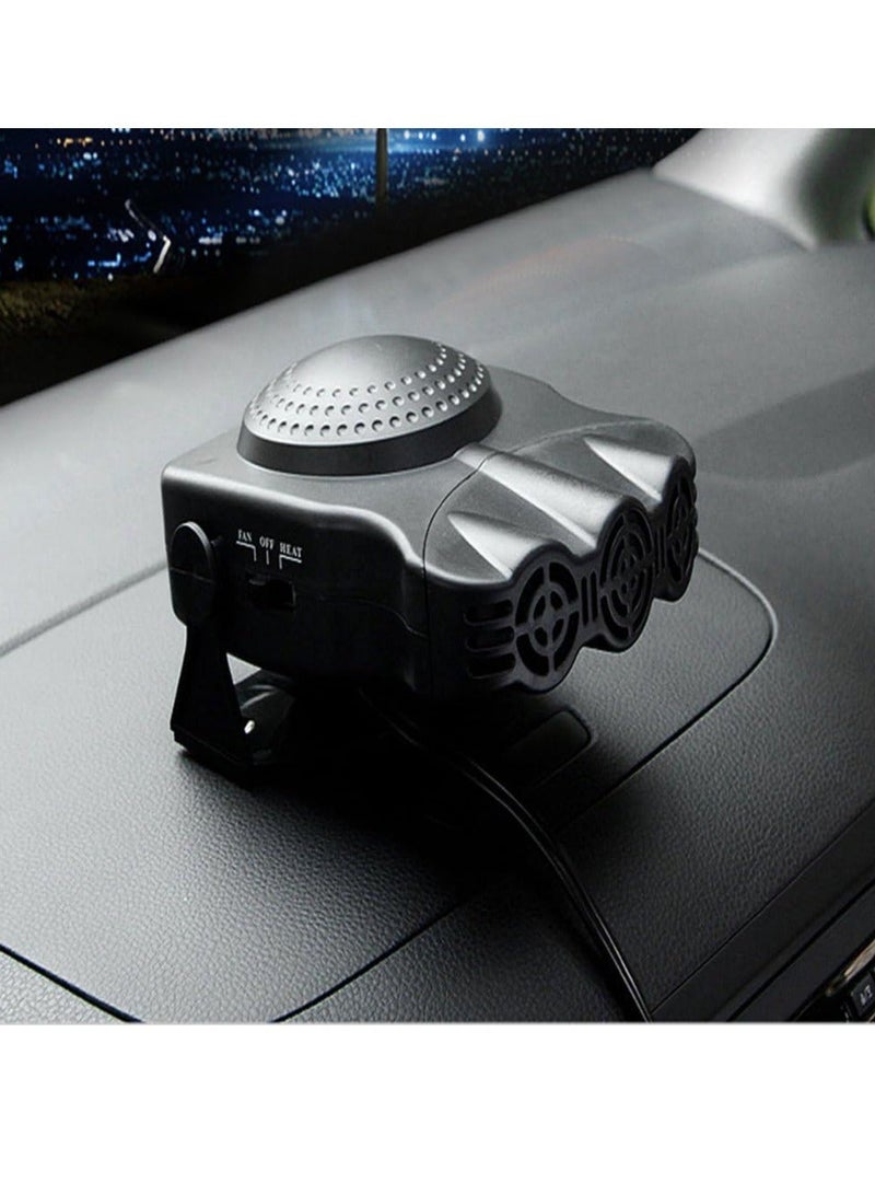 MUNTAQI 12V 150W Car Vehicle Cooling Fan Warm Hot Heater Defroster Demister 2 in 1 Portable Car Van Heater(Black) - Image 3