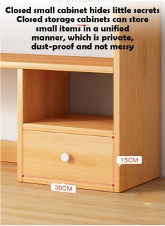 ZCM-HAPPY Compact Multi-Layer Desktop Bookshelf and Storage Rack with Drawer - 60x46 cm Dormitory Study Table Organizer  - Image 4