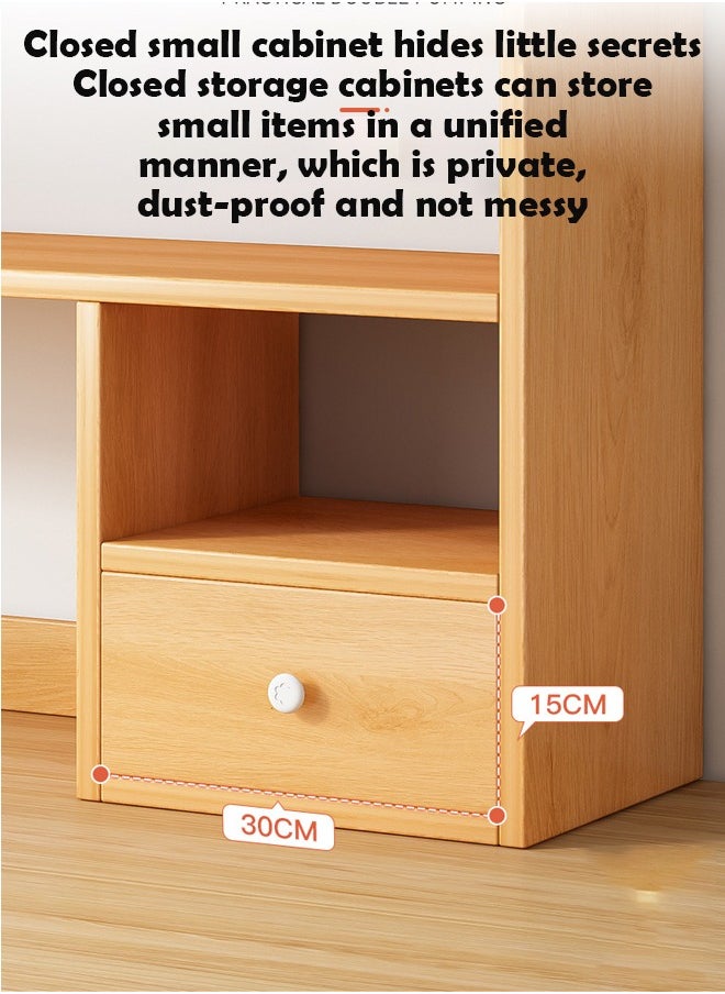 ZCM-HAPPY Compact Multi-Layer Desktop Bookshelf and Storage Rack with Drawer - 60x46 cm Dormitory Study Table Organizer  - Image 4