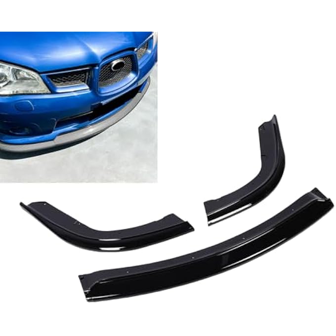Asixxsix Front Bumper Lip Spoiler, ABS Front Bumper Lip Chin Spoiler Diffuser Protector Body Kit for Impreza w rx STI 2006 2007, with Tape, Easy to Install (Glossy Black) - Image 4