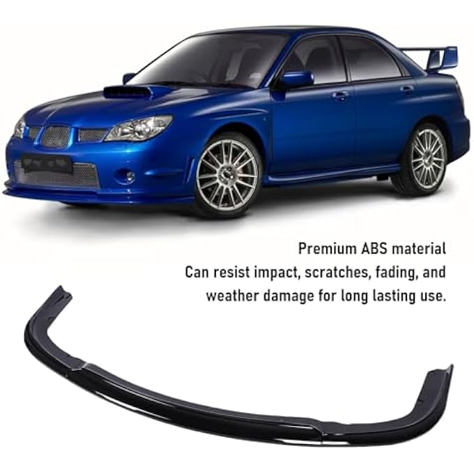 Asixxsix Front Bumper Lip Spoiler, ABS Front Bumper Lip Chin Spoiler Diffuser Protector Body Kit for Impreza w rx STI 2006 2007, with Tape, Easy to Install (Glossy Black) - Image 5