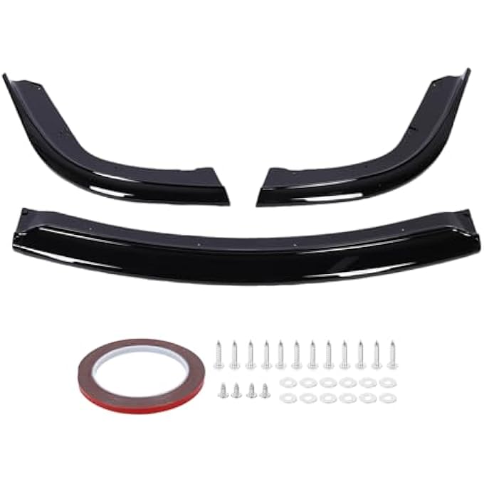 Asixxsix Front Bumper Lip Spoiler, ABS Front Bumper Lip Chin Spoiler Diffuser Protector Body Kit for Impreza w rx STI 2006 2007, with Tape, Easy to Install (Glossy Black) - Image 1
