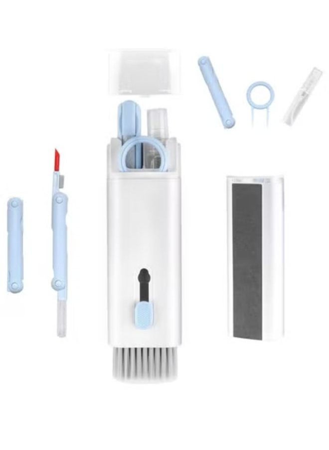 ACLIX - 7 in 1 Keyboard Cleaner Set, Computer MacBook Earphone Cleaning Kit, Tablet and Screen Dust Brush Blue - Image 1