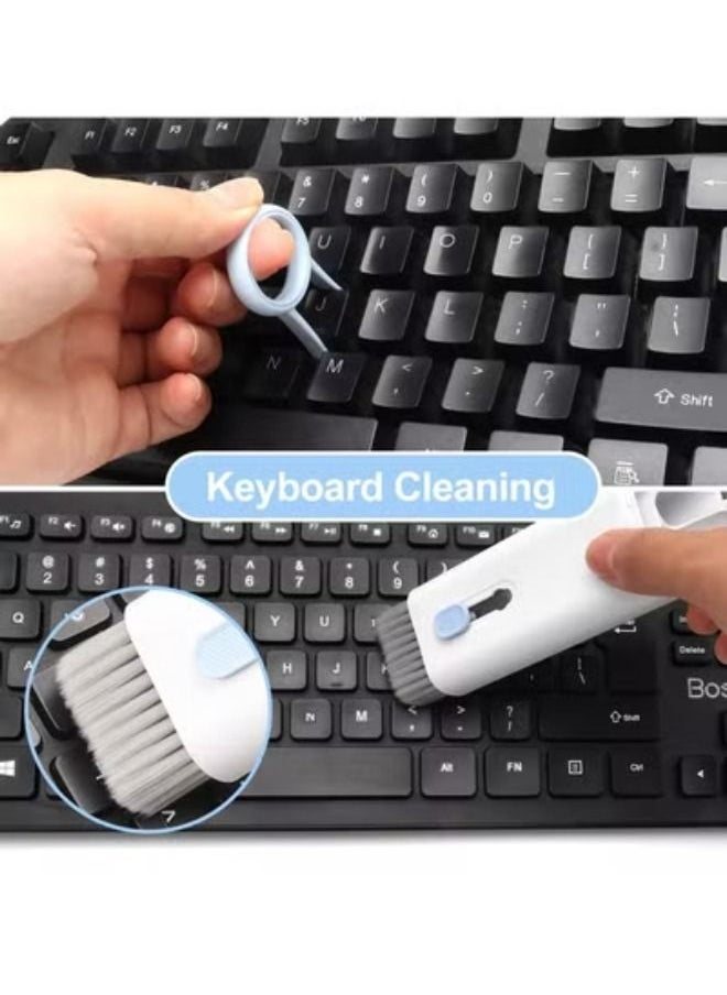 ACLIX - 7 in 1 Keyboard Cleaner Set, Computer MacBook Earphone Cleaning Kit, Tablet and Screen Dust Brush Blue - Image 1