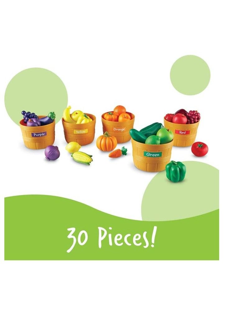 Generic - Pretend Play for Kids Fruits and Vegetables Toys with Baskets 30 Piece Set - Image 1