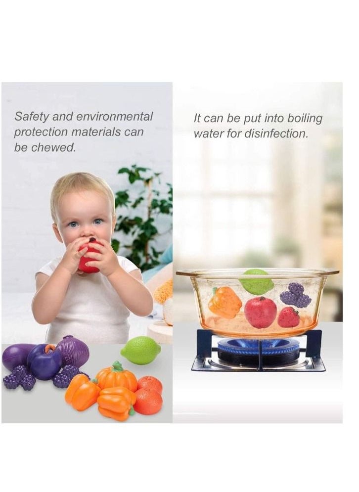 Generic - Pretend Play for Kids Fruits and Vegetables Toys with Baskets 30 Piece Set - Image 1