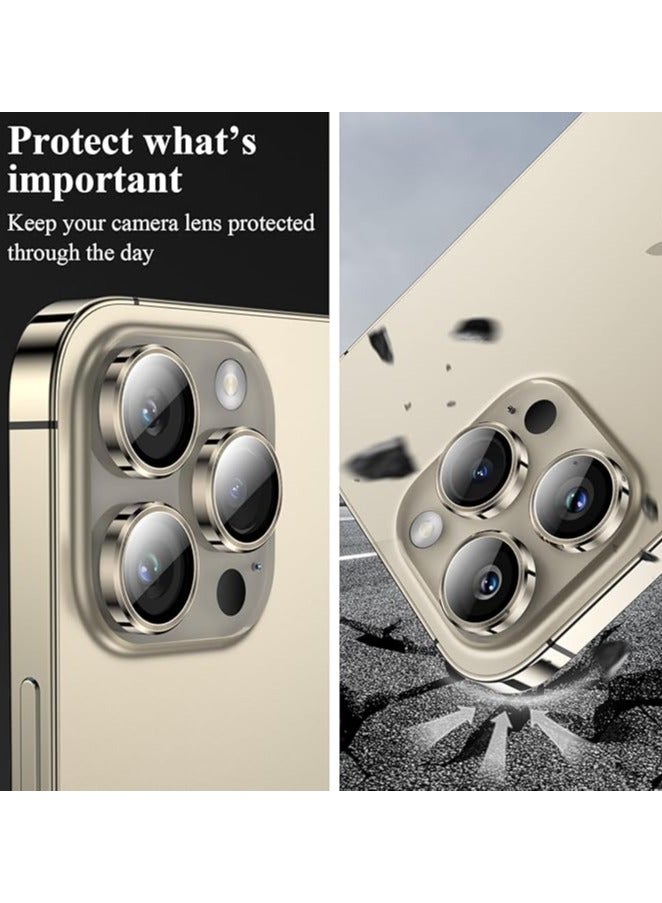 Camera Lens Protector for iPhone 16 Pro/iPhone 16 Pro Max , HD Tempered Metal Glass Camera Screen Protector Cover Film Accessories,Natural Titanium  - Image 4
