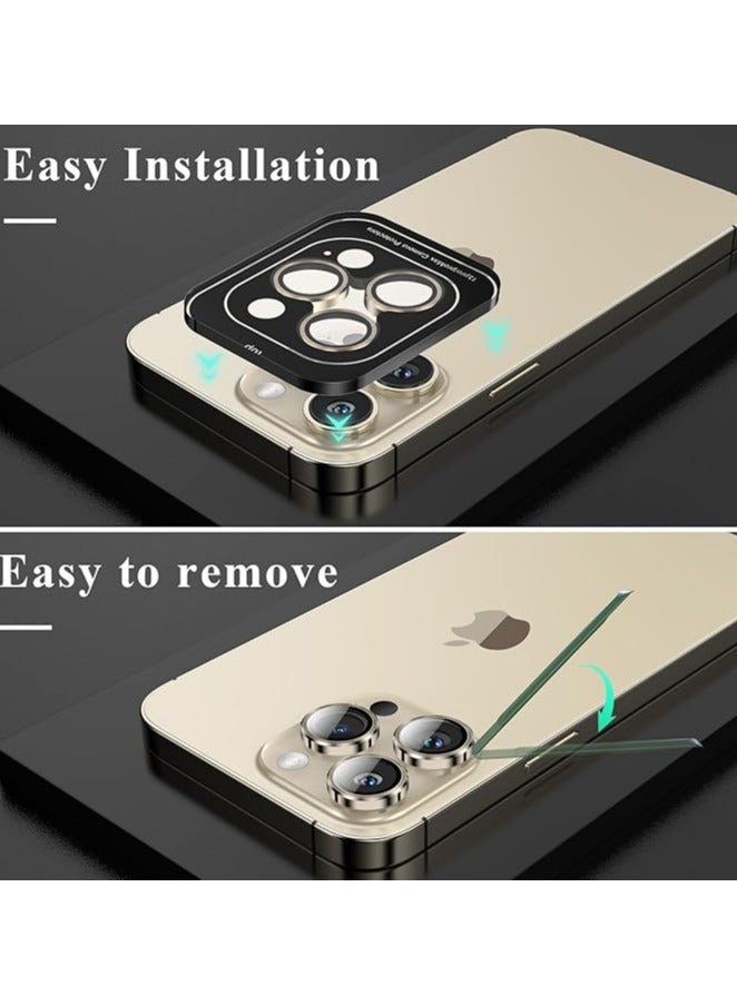 Camera Lens Protector for iPhone 16 Pro/iPhone 16 Pro Max , HD Tempered Metal Glass Camera Screen Protector Cover Film Accessories,Natural Titanium  - Image 5