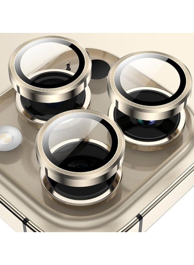 Camera Lens Protector for iPhone 16 Pro/iPhone 16 Pro Max , HD Tempered Metal Glass Camera Screen Protector Cover Film Accessories,Natural Titanium  - Image 1
