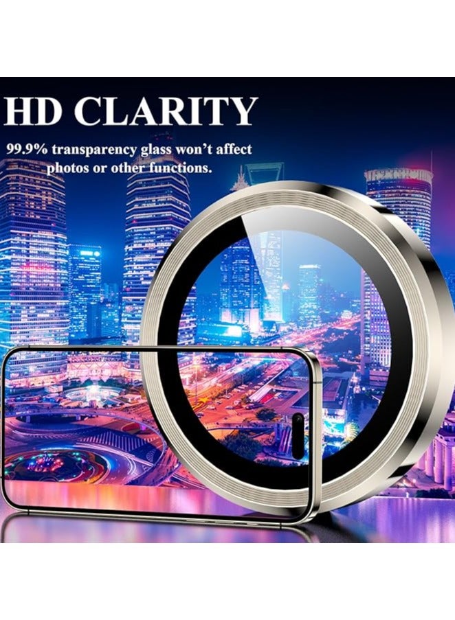Camera Lens Protector for iPhone 16 Pro/iPhone 16 Pro Max , HD Tempered Metal Glass Camera Screen Protector Cover Film Accessories,Natural Titanium  - Image 3