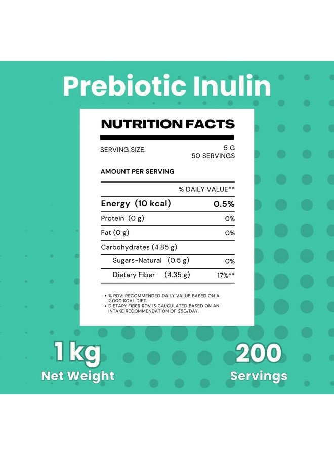 Gutbasket Pure Inulin Prebiotic Fiber Powder (1 kg) - Prebiotic Fiber for Gut Health & Digestive Wellness - Vegan, Non-GMO, Gluten-Free - Perfect for Smoothies, Coffee, and Baking - Image 5