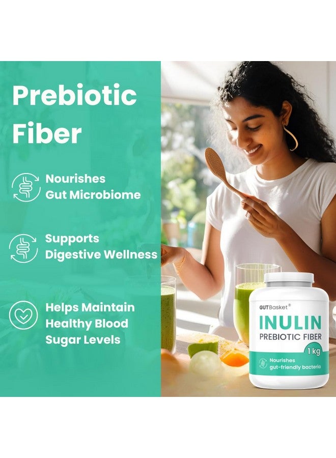 Gutbasket Pure Inulin Prebiotic Fiber Powder (1 kg) - Prebiotic Fiber for Gut Health & Digestive Wellness - Vegan, Non-GMO, Gluten-Free - Perfect for Smoothies, Coffee, and Baking - Image 3