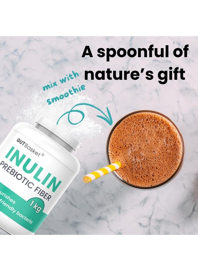Gutbasket Pure Inulin Prebiotic Fiber Powder (1 kg) - Prebiotic Fiber for Gut Health & Digestive Wellness - Vegan, Non-GMO, Gluten-Free - Perfect for Smoothies, Coffee, and Baking - Image 2