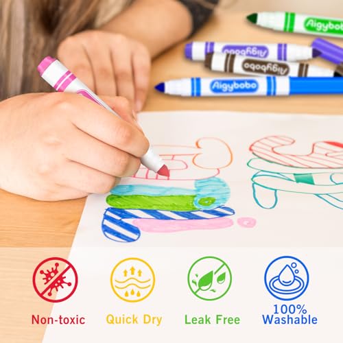 Aigybobo 200 Count Washable Markers Bulk, 8 Assorted Colors, Broad Line Conical Tip Coloring Marker for Kids, Markers Bulk Pack for Classroom, School Art Supplies & Back to School Supplies - Image 4