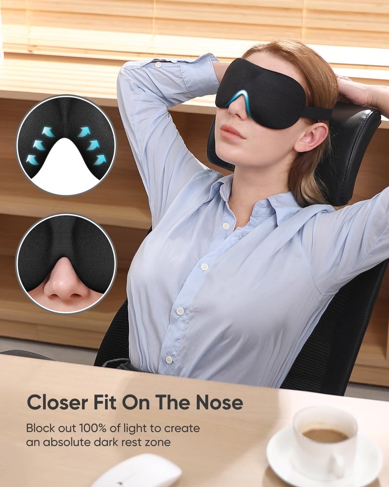 LKY DIGITAL Sleep Mask for Side Sleeper 3 Pack, Blackout 3D Eye Mask for Sleeping, Night Blindfold for Men Women - Image 4