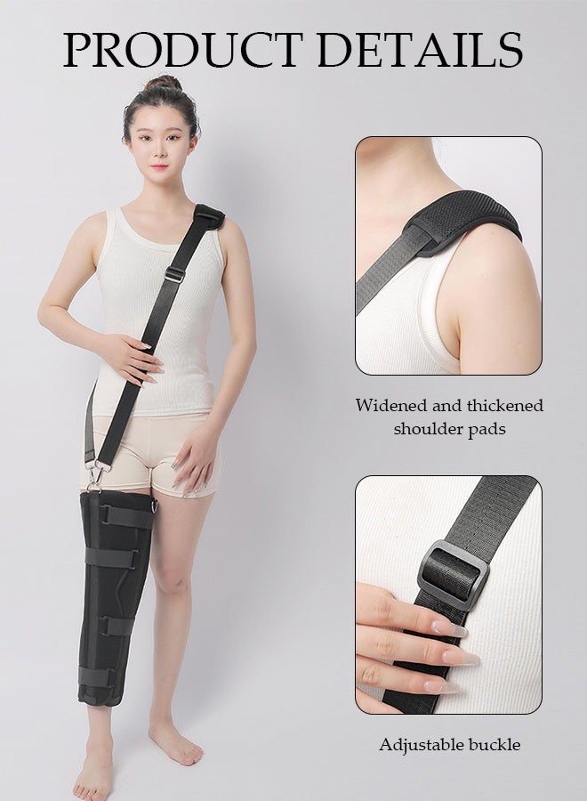 DUNISO Knee Joint Fixator Strap，Knee Fixator,Knee Fracture Protective Gear，Equipped with Shoulder Straps,Adjustable Magic Strap，Comfortable and Breathable，for Postoperative Recovery  - Image 5