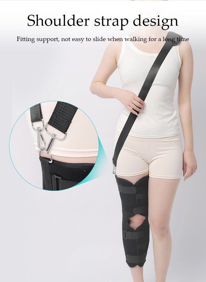 DUNISO Knee Joint Fixator Strap，Knee Fixator,Knee Fracture Protective Gear，Equipped with Shoulder Straps,Adjustable Magic Strap，Comfortable and Breathable，for Postoperative Recovery  - Image 4