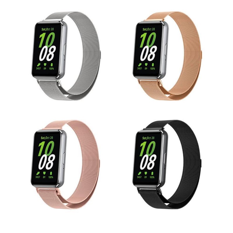 سوار ساعة ذكية سوار معدني من الستانلس ستيل متوافق مع Samsung Galaxy Watch بملاءمة قابلة للتعديل وحزام بديل باللون وردي قابل للتعديل - Image 4