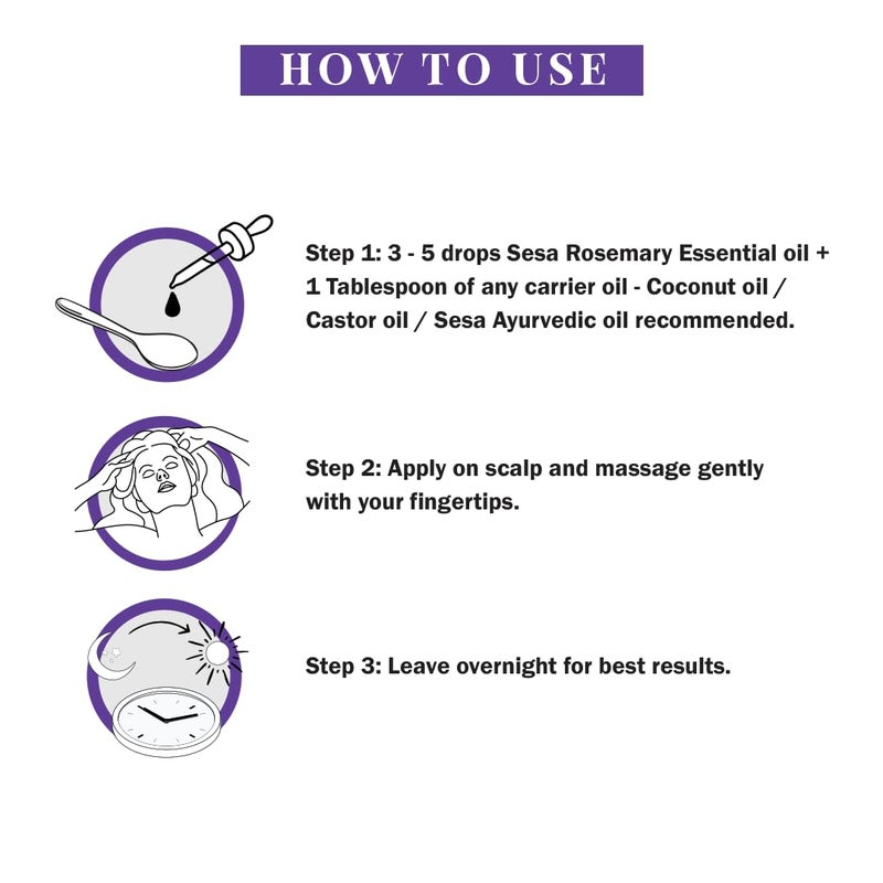 Sesa Rosemary Essential Oil For Hair Growth Nourishes Skin Hair Fall Control Oil For Women and Men 100 Pure Natural Rosemary Oil 30 ml - Image 4