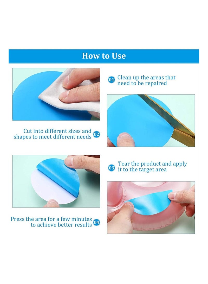 Y&D Pool Repair Patch 30 Pieces Self-Adhesive PVC Vinyl Boat Kit Plastic Inflatable Blue  - Image 4