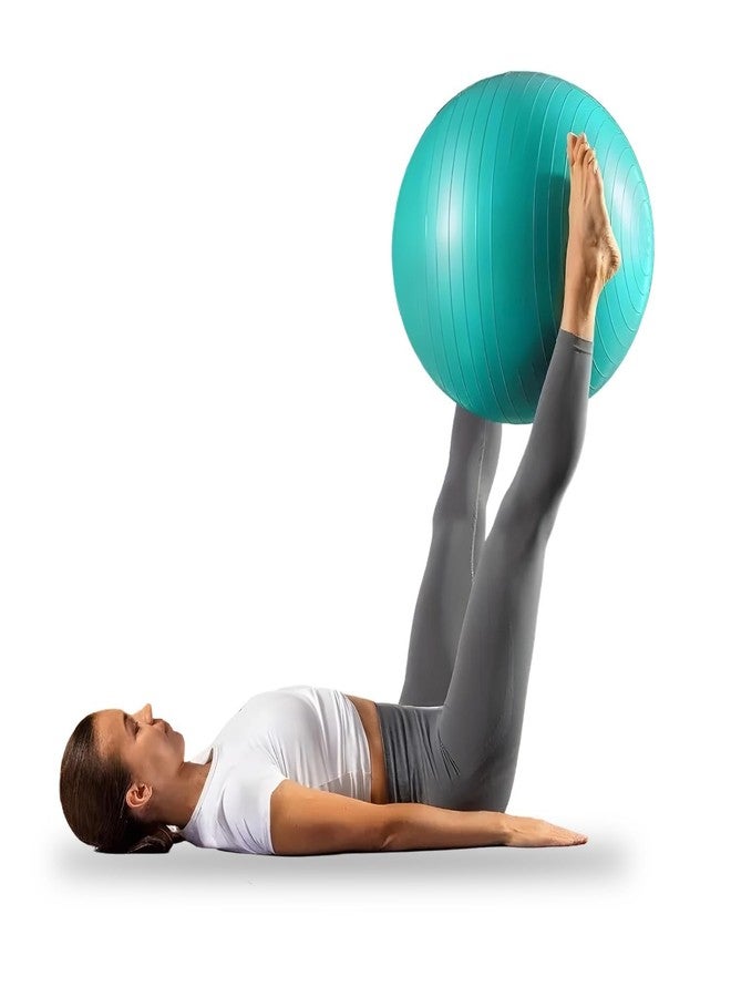 DeoDap Exercise Ball 75 cm - Anti-Burst Rubber Gym Ball with Foot Pump - Non-Slip Swiss Ball for Workout, Pregnancy, Physiotherapy, Balance & Stability Training for Total Body Fitness (Pack of 1) - Image 1