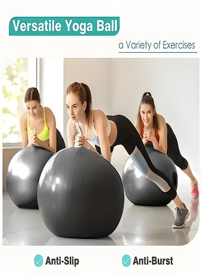 DeoDap Exercise Ball 75 cm - Anti-Burst Rubber Gym Ball with Foot Pump - Non-Slip Swiss Ball for Workout, Pregnancy, Physiotherapy, Balance & Stability Training for Total Body Fitness (Pack of 1) - Image 2