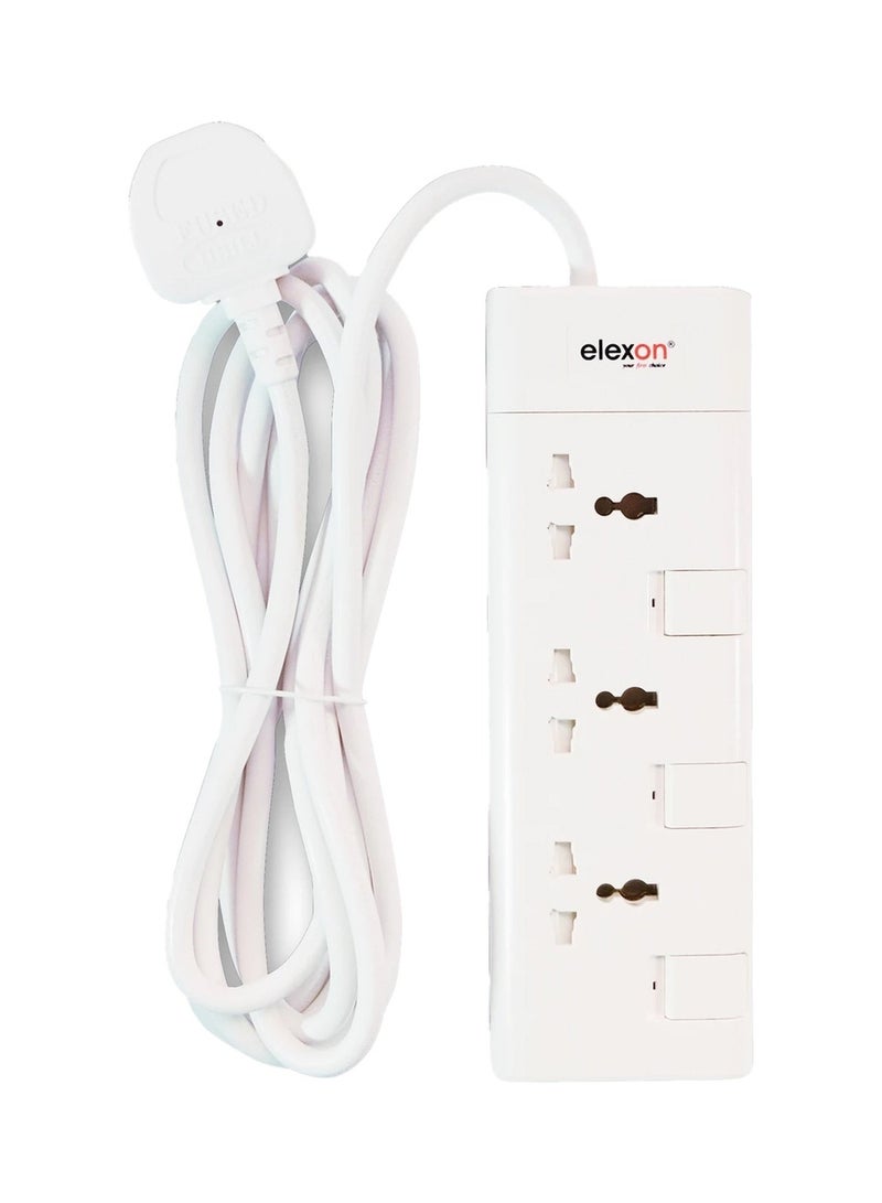 Elexon Universal Power Extension 3 Way, 2 Meter Cord, ESMA Certified Flame-proof Material, Child Safety Shutters, Ideal for Charging Multiple Devices - Image 3
